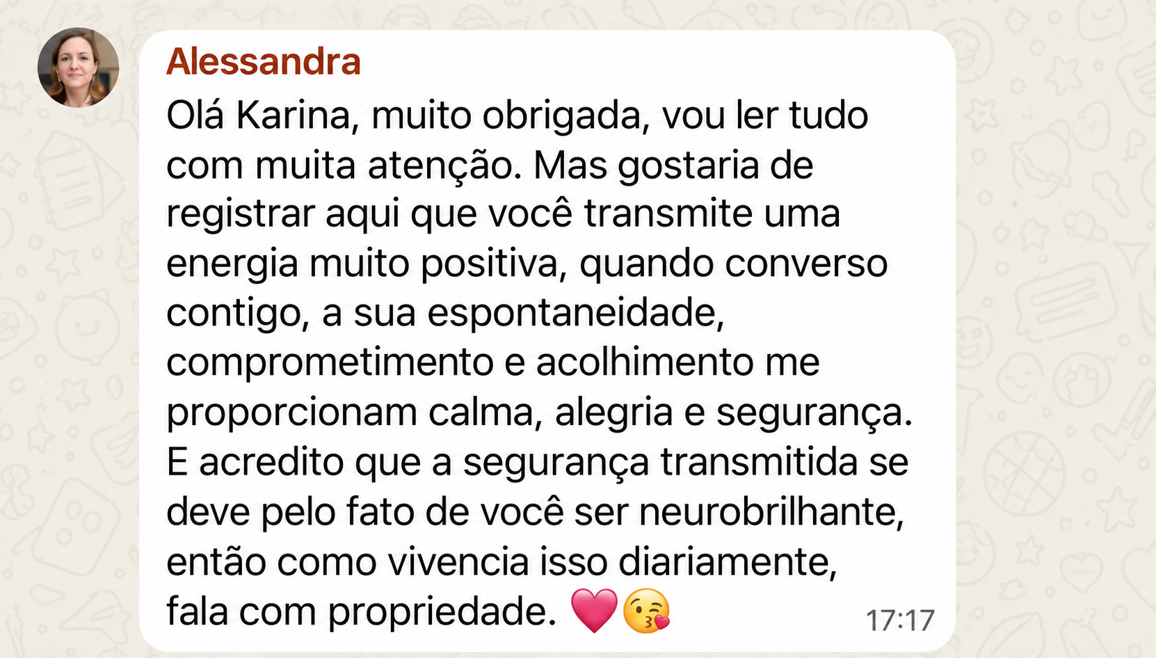 Depoimento de Alessandra